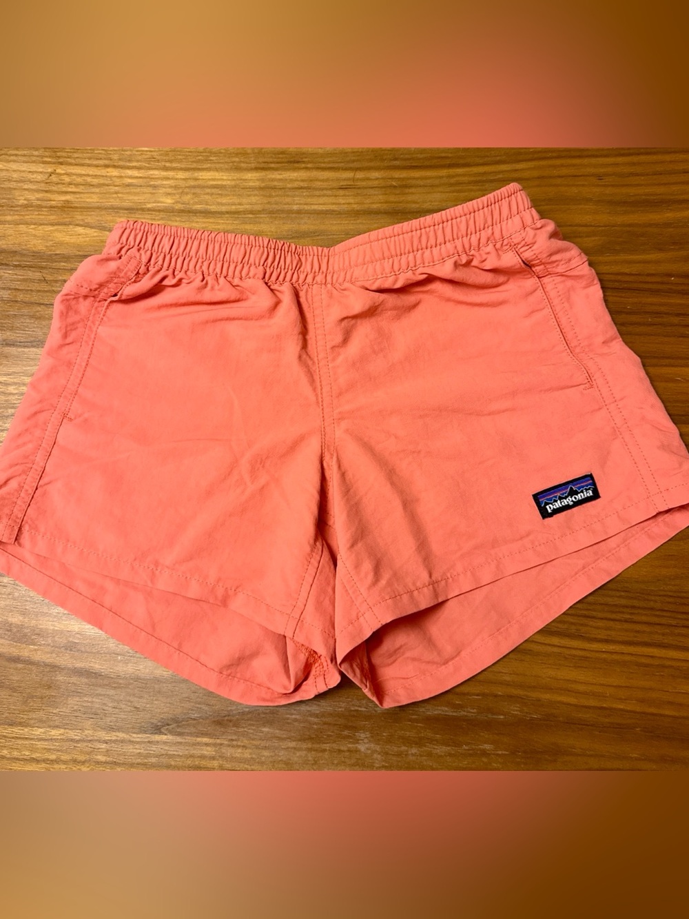 Patagonia Girls Coral Pink Light Up Shorts Size 10 M